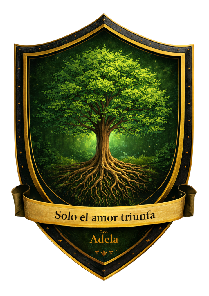 Escudo real de Casa Adela: Solo el amor triunfa